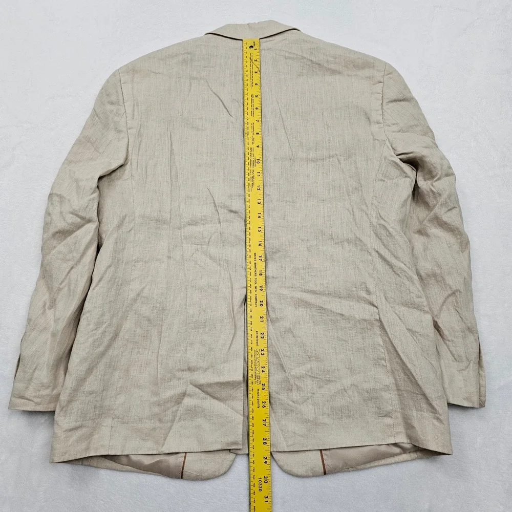 Saddlebred Blazer Mens 42S Beige Linen Two Button Coastal Old Money Preppy
